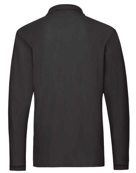 Fruit Of The Loom FOTL Mens Premium Long Sleeve Polo - Black