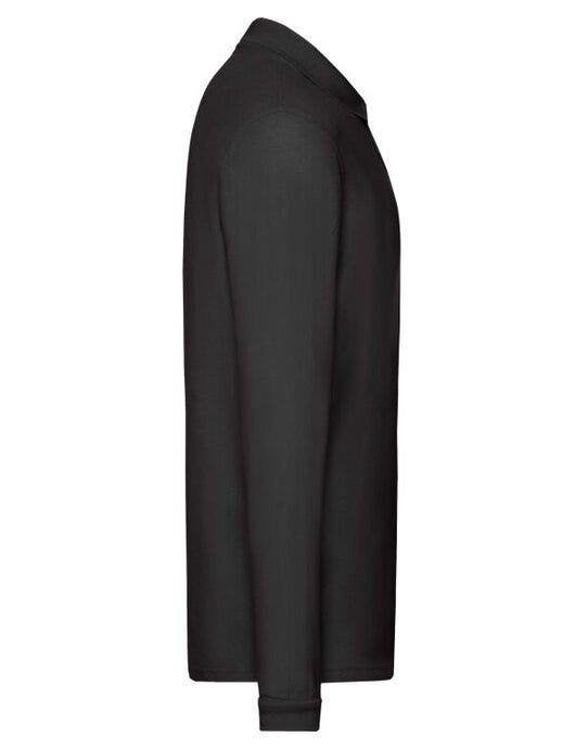 Fruit Of The Loom FOTL Mens Premium Long Sleeve Polo - Black