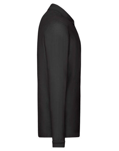 Fruit Of The Loom FOTL Mens Premium Long Sleeve Polo - Black