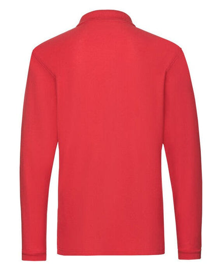 Fruit Of The Loom FOTL Mens Premium Long Sleeve Polo - Red