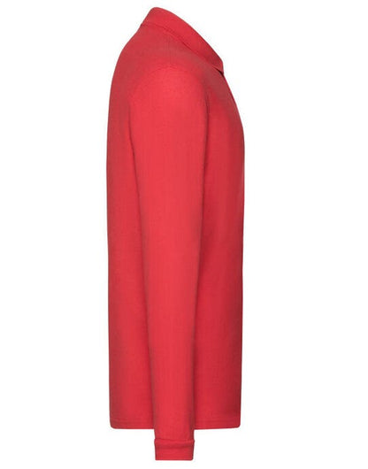Fruit Of The Loom FOTL Mens Premium Long Sleeve Polo - Red