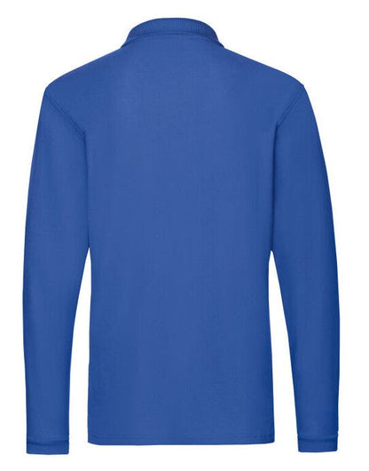Fruit Of The Loom FOTL Mens Premium Long Sleeve Polo - Royal