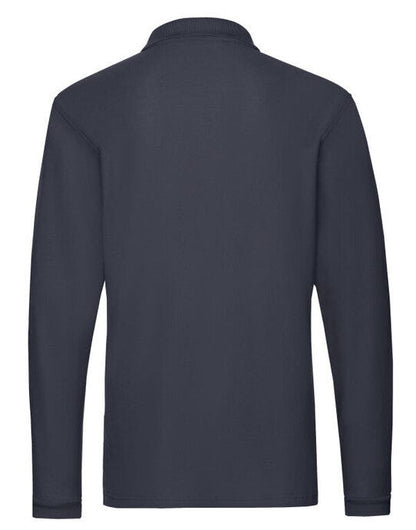 Fruit Of The Loom FOTL Mens Premium Long Sleeve Polo - Deep Navy