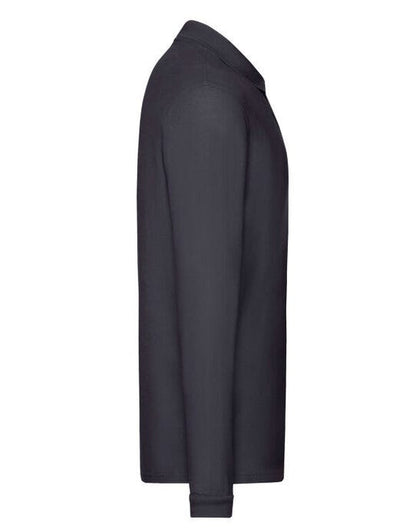 Fruit Of The Loom FOTL Mens Premium Long Sleeve Polo - Deep Navy