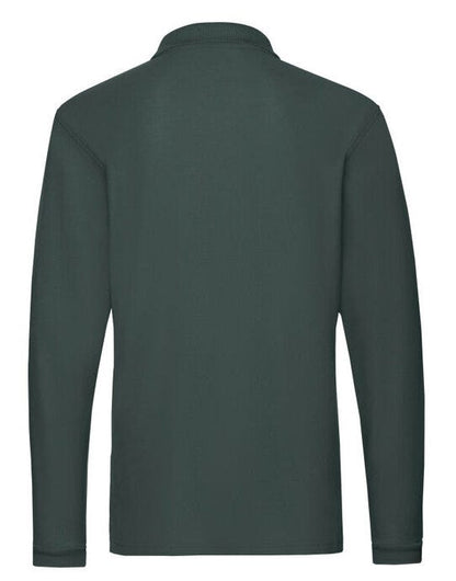 Fruit Of The Loom FOTL Mens Premium Long Sleeve Polo - Forest Green