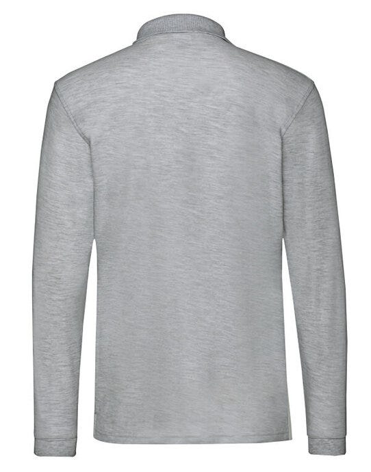 Fruit Of The Loom FOTL Mens Premium Long Sleeve Polo - Athletic Heather