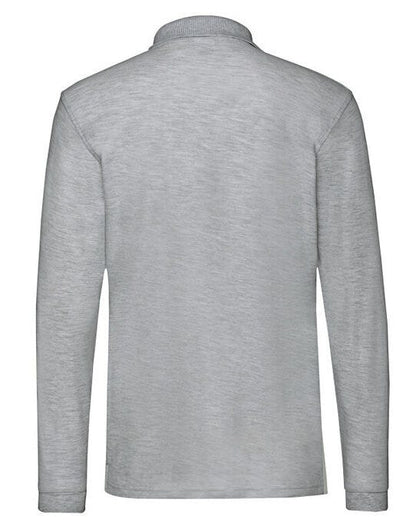 Fruit Of The Loom FOTL Mens Premium Long Sleeve Polo - Athletic Heather