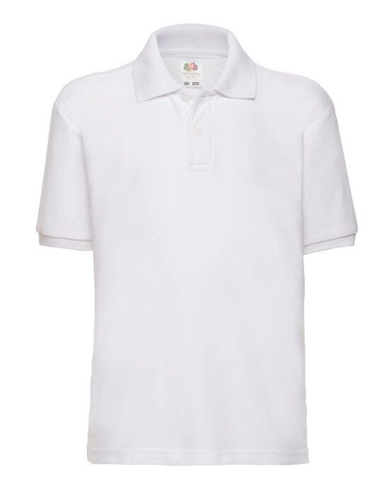 Fruit Of The Loom FOTL Kids 65/35 Polo - White