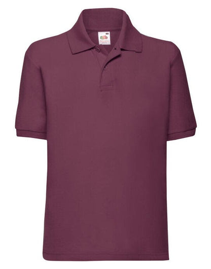 Fruit Of The Loom FOTL Kids 65/35 Polo - Burgundy