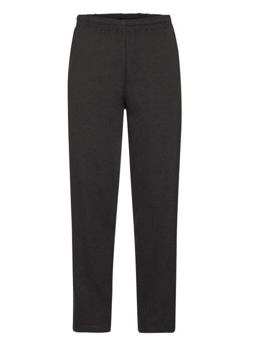 Fruit Of The Loom FOTL Mens Classic Open Hem Jog Pants - Black