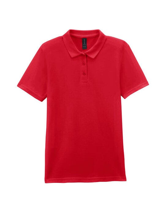 Gildan S/style Ladies Double Pique Polo - Red