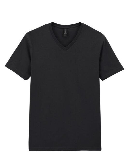 Gildan Softstyle Adult V-Neck T-Shirt - Black