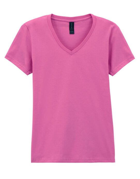 Gildan Softstyle Ladies V-Neck T-Shirt - Azalea