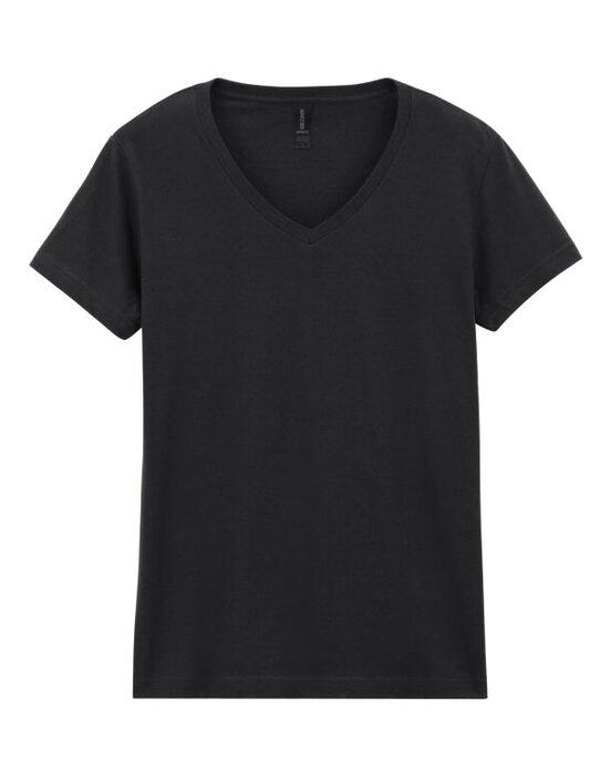 Gildan Softstyle Ladies V-Neck T-Shirt - Black