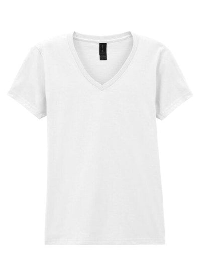Gildan Softstyle Ladies V-Neck T-Shirt - White