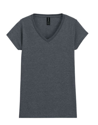 Gildan Softstyle Ladies V-Neck T-Shirt - Dark Heather