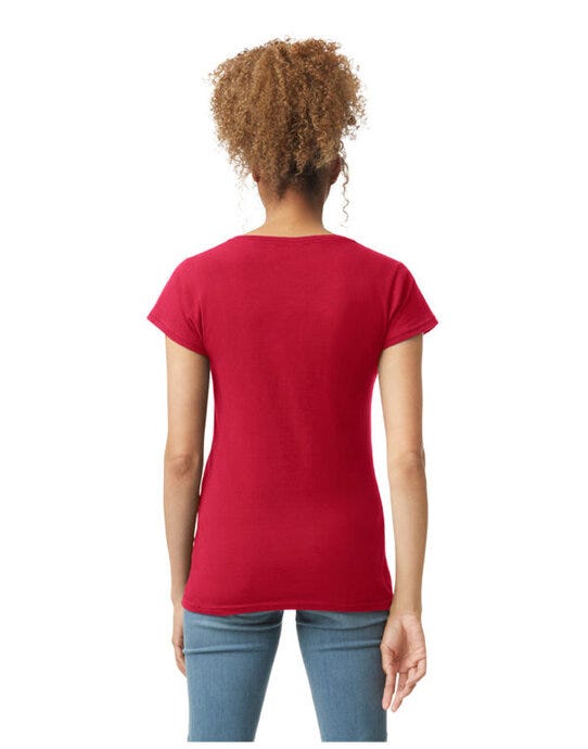 Gildan Softstyle Ladies V-Neck T-Shirt - Cherry Red