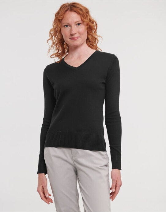 Russell Athletic Collection Russell Collection Ladies VNeck Pullover - Black