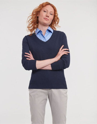 Russell Athletic Collection Russell Collection Ladies VNeck Pullover - French Navy