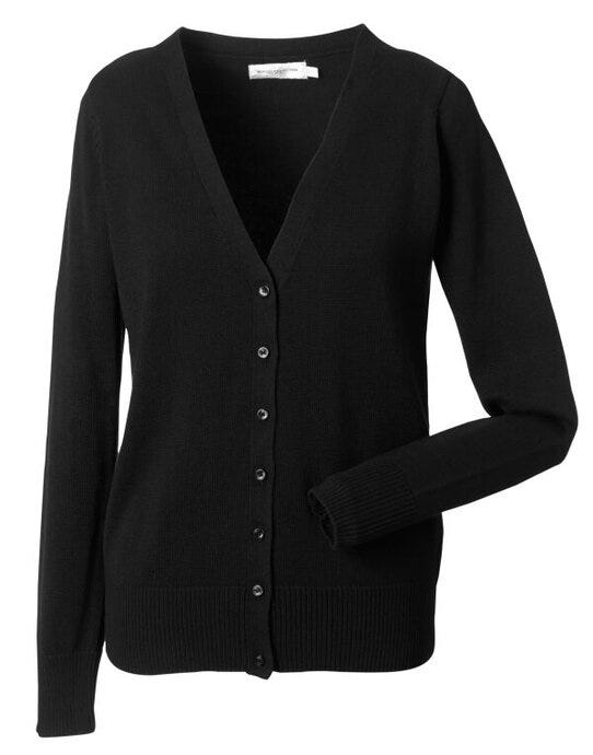 Russell Athletic Collection Russell Collection Ladies VNeck Cardigan - Black