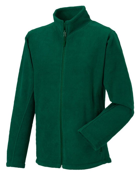 Russell Athletic Russell Mens Full Zip Outdoor Fleece - Bottle Green