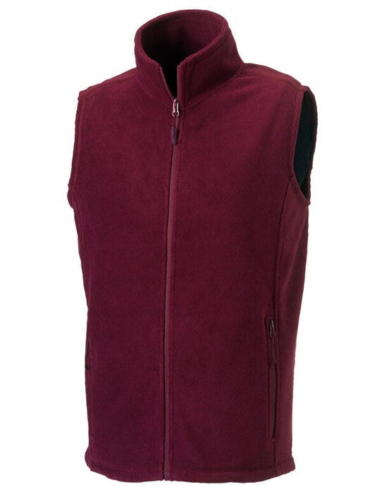 Russell Athletic Russell Mens Outdoor Fleece Gilet - Burgundy