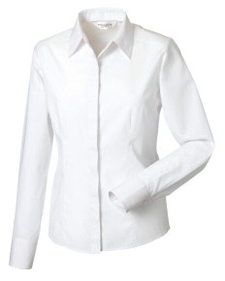 Russell Athletic Collection Russell Collection Lady LS Fitted Poplin - White
