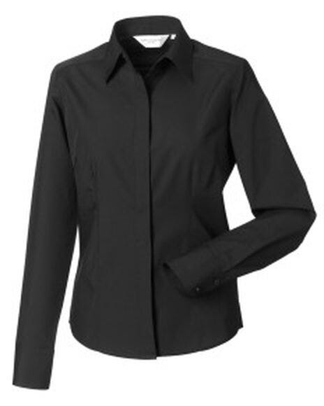 Russell Athletic Collection Russell Collection Lady LS Fitted Poplin - Black