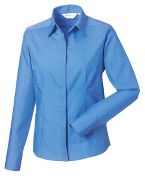 Russell Athletic Collection Russell Collection Lady LS Fitted Poplin - Corporate Blue