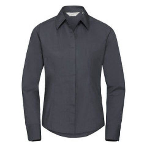 Russell Athletic Collection Russell Collection Lady LS Fitted Poplin - Convoy Grey