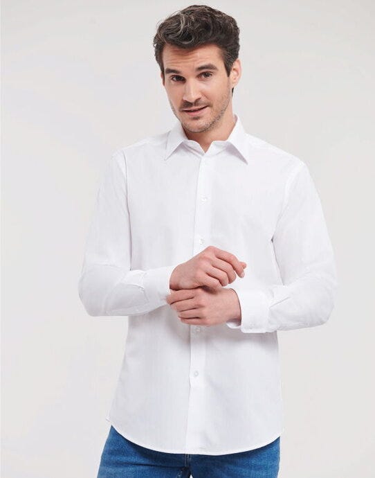 Russell Athletic Collection Russell Collection Mens LS Tailor Poplin - White