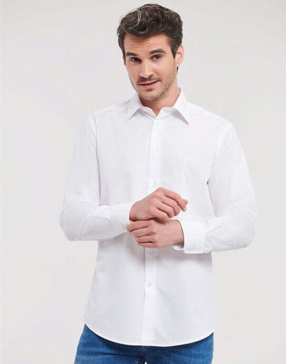 Russell Athletic Collection Russell Collection Mens LS Tailor Poplin - White