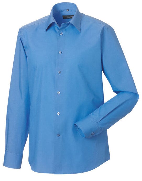 Russell Athletic Collection Russell Collection Mens LS Tailor Poplin - Corporate Blue