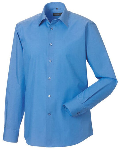 Russell Athletic Collection Russell Collection Mens LS Tailor Poplin - Corporate Blue