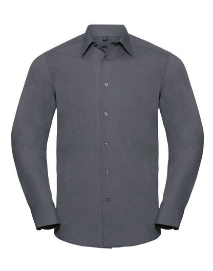 Russell Athletic Collection Russell Collection Mens LS Tailor Poplin - Convoy Grey
