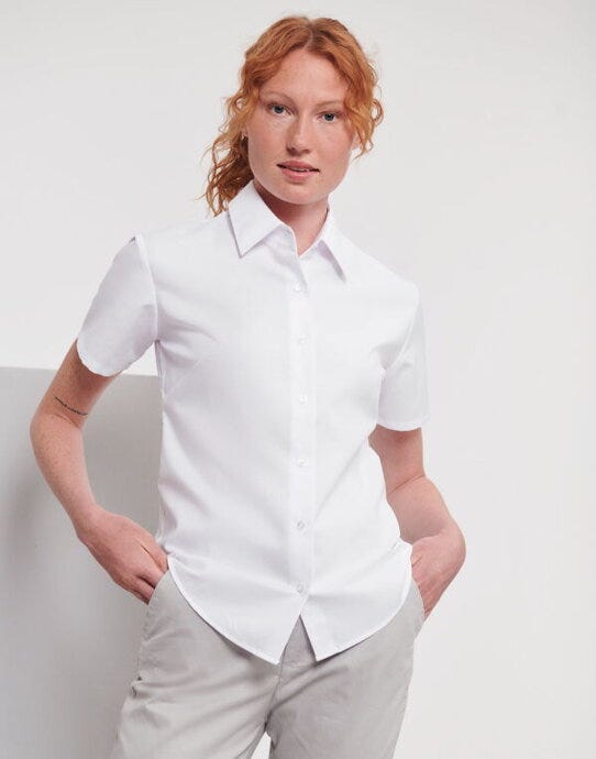 Russell Athletic Collection Russell Collection Lady SS Tailor Oxford - White