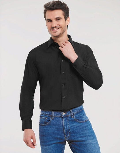 Russell Athletic Collection Russell Collection Men LS Classic Poplin - Black