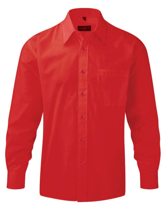 Russell Athletic Collection Russell Collection Men LS Classic Poplin - Classic Red