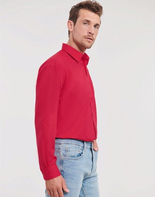 Russell Athletic Collection Russell Collection Men LS Classic Poplin - Classic Red