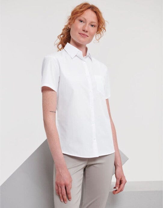 Russell Athletic Collection Russell Collection Lady SS Clasic Poplin - White