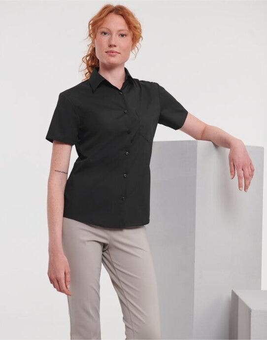 Russell Athletic Collection Russell Collection Lady SS Clasic Poplin - Black