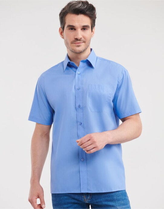 Russell Athletic Collection Russell Collection Men SS Classic Poplin - Corporate Blue