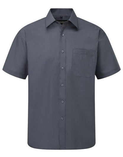 Russell Athletic Collection Russell Collection Men SS Classic Poplin - Convoy Grey