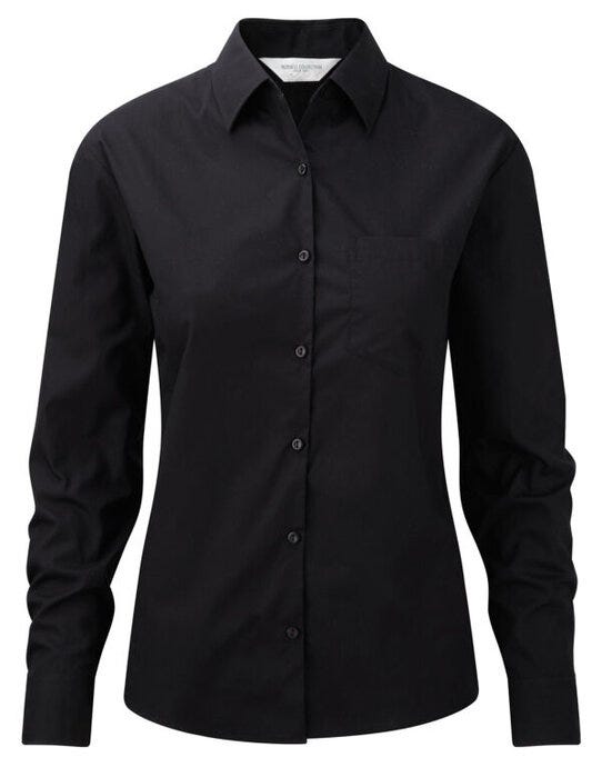 Russell Athletic Collection Russell Collection Lady LS PureCot Shirt - Black