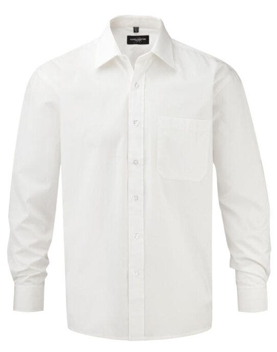 Russell Athletic Collection Russell Collection Mens LS PureCot Shirt - White