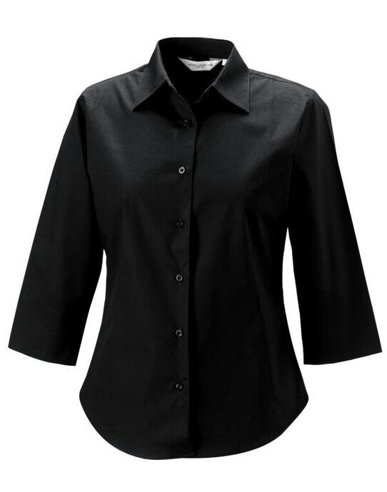 Russell Athletic Collection Russell Collection Lady 3/4 Stretch Shrt - Black