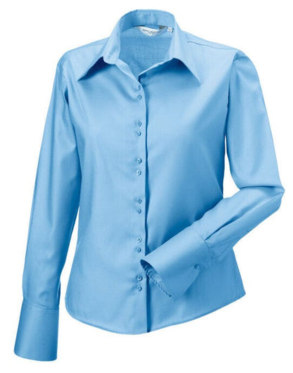 Russell Athletic Collection Russell Collection Lady LS NonIron Shirt - Bright Sky