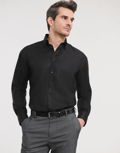 Russell Athletic Collection Russell Collection Mens LS NonIron Shirt - Black