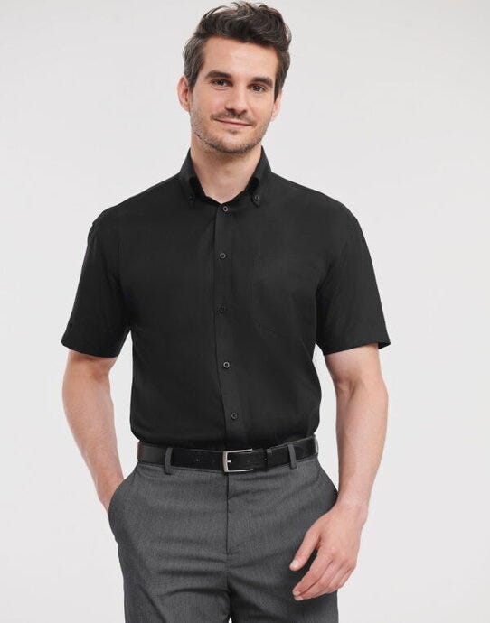 Russell Athletic Collection Russell Collection Mens SS NonIron Shirt - Black
