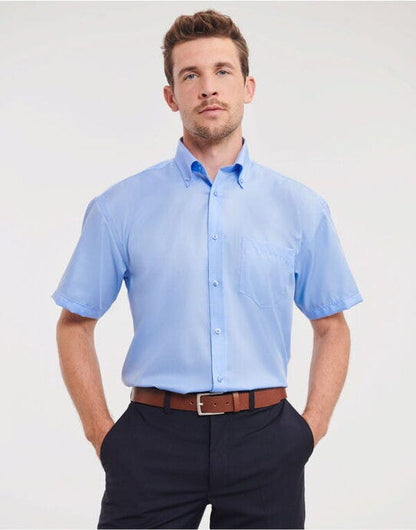 Russell Athletic Collection Russell Collection Mens SS NonIron Shirt - Bright Sky